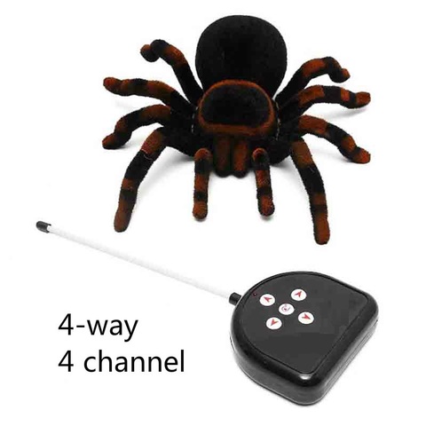 RC Spider Eye Shine Halloween Simulation Scary Plush Creepy Tarantula Remote Control Tricky Cockroach Soft Prank Lizard Kid Toy ► Photo 1/6