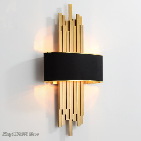 Metal Pipe Led Wall Lamps Gold/Black Body Nordic Living room Bedroom Wall Lights Corridor Wall Sconce Loft Home Decor Luminaire ► Photo 1/6