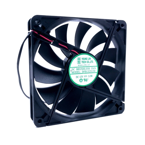 DFS132512H DFB13512H silent 135 chassis cooling fan DC 12V 3W 0.25A 2600RPM 13525  135 * 135 * 25mm 2 wires Dual Ball ► Photo 1/4