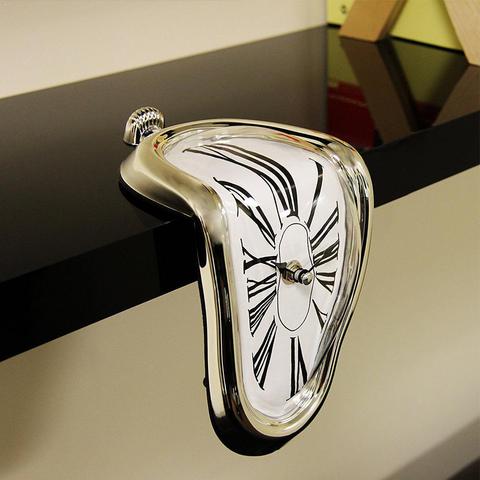 Creative Surreal Melted Twisted Roman Numeral Wall Amazing Decor Clock Style Gift Clock Salvador Dali Surrealism Home Wall F7Y0 ► Photo 1/6