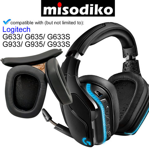 misodiko Replacement Ear Pads Cushions and Headband Kit for Logitech G633 G933 G635 G935 G633S G933S Gaming Headset Earpads ► Photo 1/6