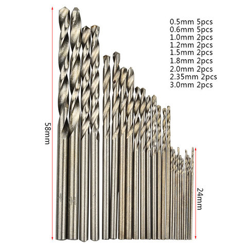 25 PCS Tool Shop HIGH-SPEED STEEL MINI DRILL BIT SET Small Fully Polished Straight Shank Twist Drill for Wood and Metal Drilling ► Photo 1/4