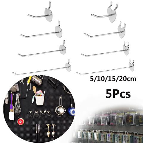 5Pcs/set Display Hooks Storage Racks Goods Shelf Hang Fits Retail Shop Peg Home Durable Convenient Metal Perforated Panel Hooks ► Photo 1/6