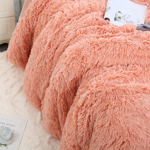 160*200 Shaggy Coral Blanket Warm Soft Blanket For Bed Sofa Bed Bedspreads Home Decoration Comfortable Bed Cover Plaid Blankets ► Photo 1/6