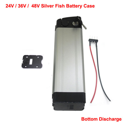 24V 36V 48V electric bike battery case 24 V 36 V 48 V Silver Fish Ebike Aluminum housing Bottom discharge ► Photo 1/6