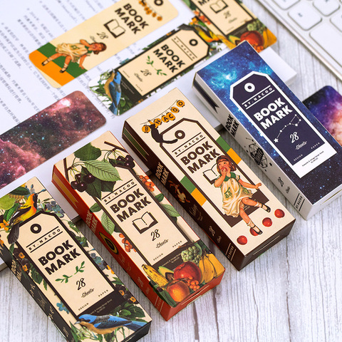 28 Pcs/1 Lot Girl Roaming Space Paper Bookmarks Bookmarks for Books/Share/book Markers/tab for Books/stationery Supplies ► Photo 1/5