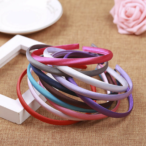 10pcs 9mm Fabric Covered Hair Head Hoop Headband Coloful Headwear for Kids Hair Wear Making Blank Base Setting Hair Jewelry DIY ► Photo 1/5