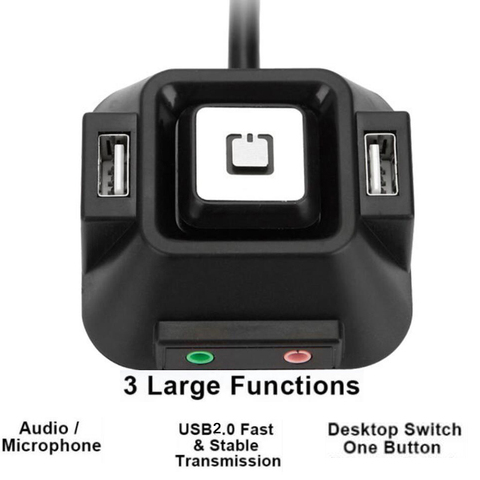 Multifunctional USB 2.0 Computer PC Switch External Power On/Off Reset Button With Audio Microphone Port for Hotel PC Switches  ► Photo 1/6