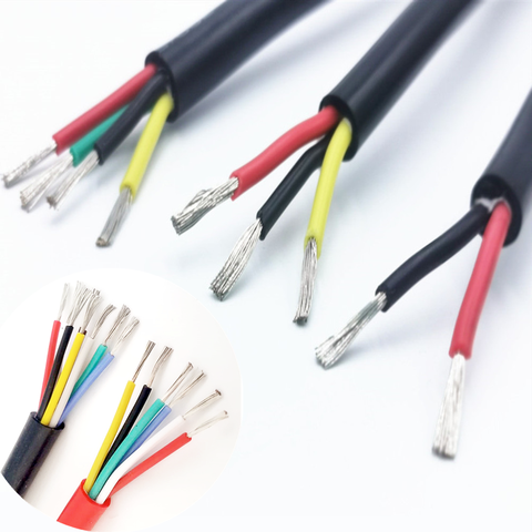 High quality soft silicone cable 2 core 3 core 4 core 5 core 6 core 8 core 0.2mm 0.3mm 0.5mm 0.75mm 1.0mm Cold resistance-60 ° ► Photo 1/6