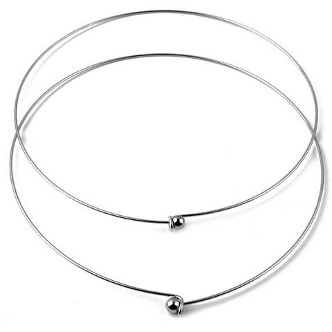 2pcs/lot Never Fade Stainless Steel Fashion Glamour Woman Necklace Collar 1mm DIY Jewelry Making Findings Accessories ► Photo 1/4