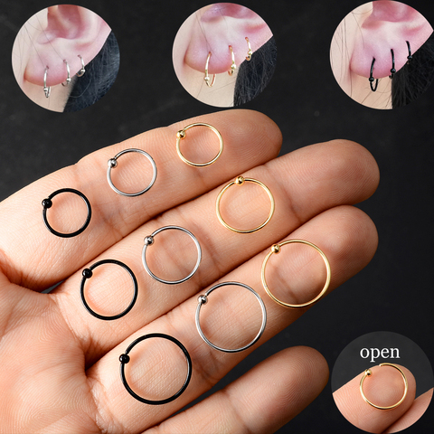 2PCS /Pack Surgical Steel Captive Bead Ring Ear Hoop Nose Ring Loop Ear Tragus Cartilalge Piercing Ring Body Jewelry Earring ► Photo 1/5