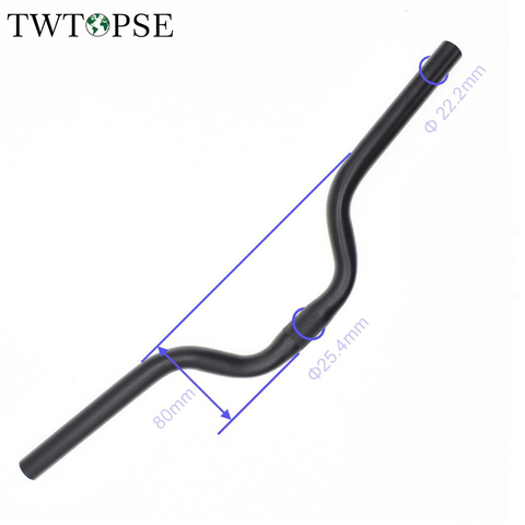 TWTOPSE Bike M Handlebar For Brompton Folding Bicycle Handle Bar Width 520mm Rise Hight 30mm 80mm AL7050 25.4mm Lightweight Part ► Photo 1/6