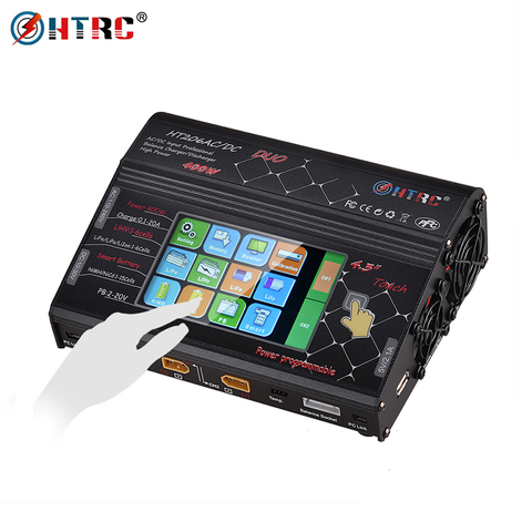 HTRC HT206 RC Balance Charger AC/DC DUO 200W*2 20A*2 Dual Port 4.3