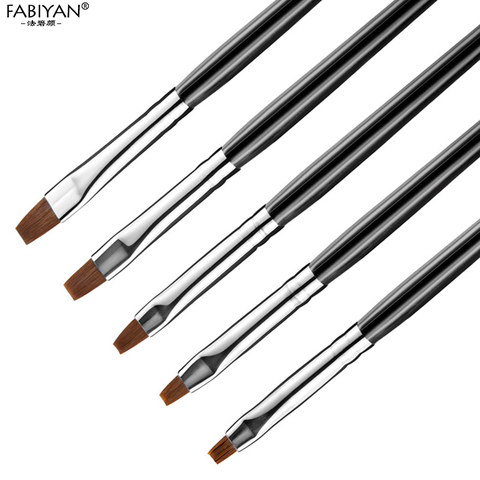 5PCS Set Nail Art Brush Flat Pen Drawing Painting Tips Dust Clean Builder Acrylic UV Gel Polish Extension Design Tools Manicure ► Photo 1/6
