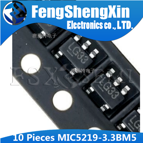 10pcs/lot MIC5219-3.3BM5 SOT-23 MIC5219-3.3 3.3V MIC5219-3.3YM5 LG33 LDO Regulator ► Photo 1/2