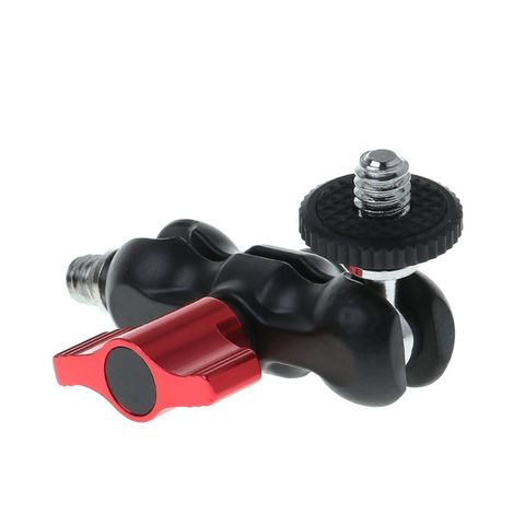 Double Ball Head Shoe Mount Adapter Magic Arm 1/4