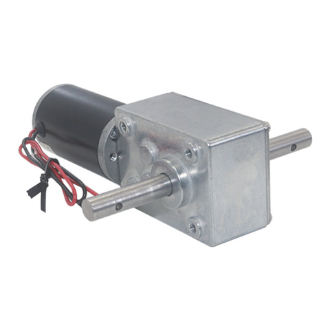 Double Shaft High Torque Worm Geared Motor 24V 12 Volt 5-470RPM Self Locking Adjustable Speed Reversed For Automatic Drying Rack ► Photo 1/5