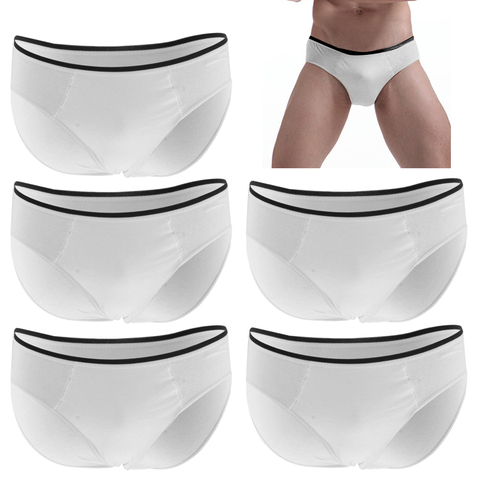 5 Pieces Disposable Men Lingerie Briefs Single Use Cotton Panties Underwear for Modern Life ► Photo 1/3