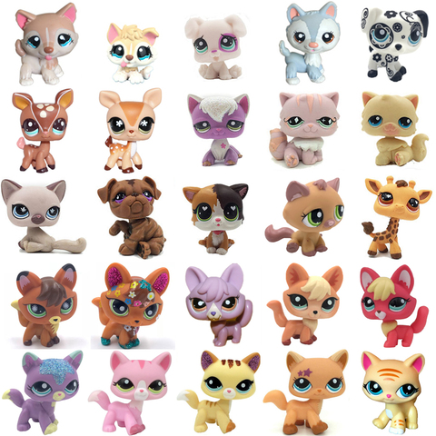 LPS CAT Rare Pet Shop Toys Stands Short Hair Cat Original Kitten Husky Puppy Dog Fox Cute Animal Old Collection Figures ► Photo 1/5