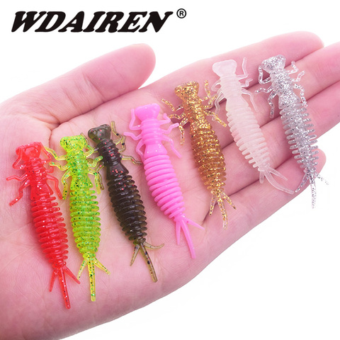 10pcs/lot Larva Soft Lures 55mm 1.2g Artificial Lures Fishing Worm Silicone Bass Pike Minnow Swimbait Jigging Plastic Baits ► Photo 1/5