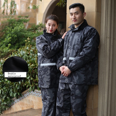 Motorcycle Raincoat impermeable Camouflage Men Rain Pants Traveling Lovers Rain Jacket  Women Lovers' Rain Poncho Adults  Hiking ► Photo 1/4