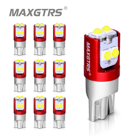 10x W5W LED T10 LED Bulbs Canbus 3030 SMD For Car Parking Position Lights Interior Map Dome Lights 12V White Auto Lamp 6500K ► Photo 1/6