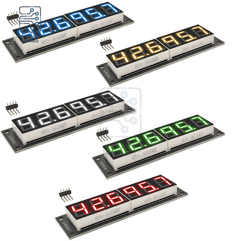 TM1637 6-Digit 0.36/0.56 inch 7 Segments Digital Tube Clock Module  Blue Yellow White Green Red LED Display For Arduino ► Photo 1/6