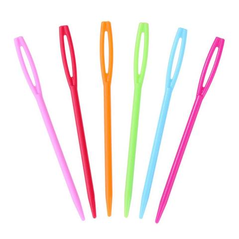 20PCs Mixed Color 7cm/9.5cm Plastic Knitting Needles Crochet Hooks Wool Yarn Needle Children DIY Sweater Weaving Tools Accessory ► Photo 1/6