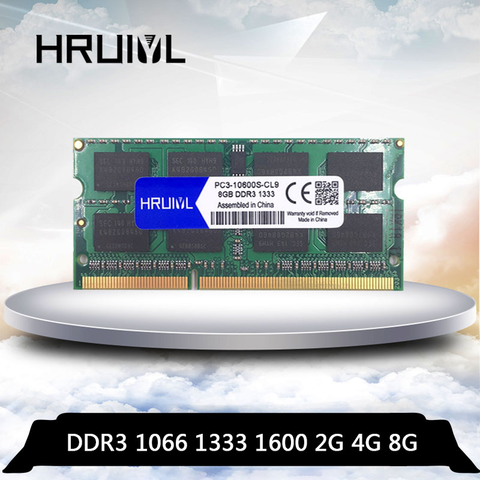 HRUIYL Laptop Memory DDR3 8GB 4GB 2GB 1066MHz 1333MHz 1600MHz DDR3L PC3-8500 PC3-10600 PC3-12800 SODIMM For Notebook Ram memoria ► Photo 1/6