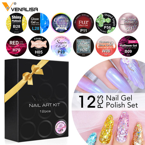 12 pcs Venalisa magnetic Thermo Glitter Opal Shell Gel Polish Nail Art Design 5Ml  Enamel UV Gel Nail Polish Lacquer Varnish Gel ► Photo 1/6