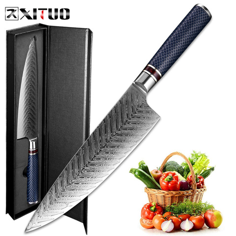 XITUO Chef Knife Damascus Steel 8-inch VG 10 Sharp Gyutou Utility Slicer Cleaver Knife Resin Honeycomb Handle Kitchen Knives New ► Photo 1/6