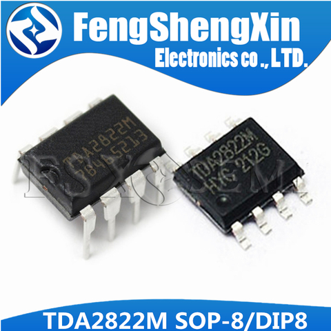 10pcs/lot TDA2822M DIP8 SOP8 TDA2822 SOP DIP 2822M DIP-8 SOP-8  DUAL LOW-VOLTAGE POWER AMPLIFIER IC ► Photo 1/4