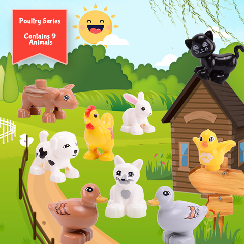 Toys Duploed Animals Farm Series Big Building Blocks Compatibel With Duploe series toys for childrens kids party gift ► Photo 1/6