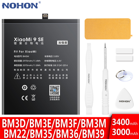 NOHON Battery For Xiaomi Mi 9 8 SE Pro 6 5 5S 4C Mi9 SE Mi8 Pro Mi6 Mi5 Mi5S Mi4C Phone Bateria 9SE 8SE 8Pro BM3M BM3D BM3E BM22 ► Photo 1/6