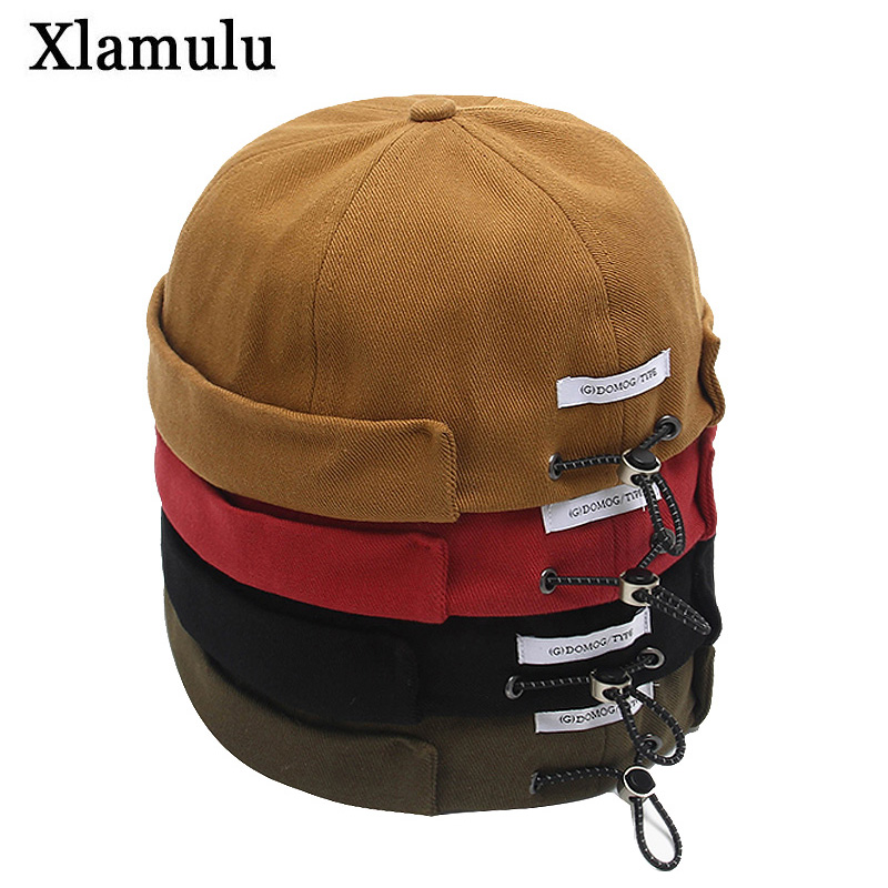 Unisex Sailor Biker Cap Men Adjustable Casual Brimless Skull Loop Beanie Hat for Women and Men