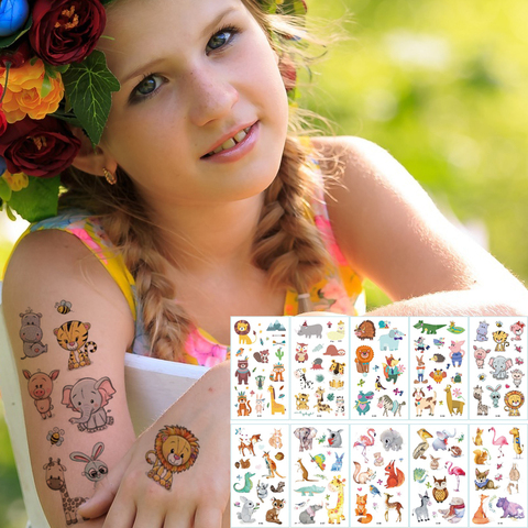 10pcs Lot Kids Tattoo Sticker Animals