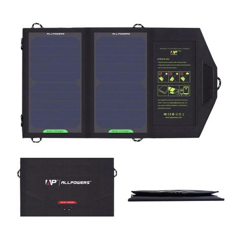 ALLPOWERS Solar Panel 10W 5V Solar Charger Portable Solar Battery Chargers Charging for Phone for Hiking  Camping Outdoors ► Photo 1/6