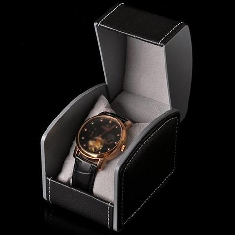 Vintage Faux Leather Jewelry Decor Case Arc Shape Watch Protective Box Organizer Watch Case Watch Boxes Dropshipping Jewelry Box ► Photo 1/6