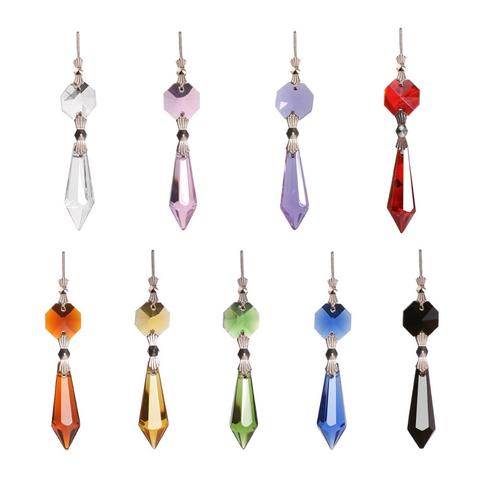 Camal 5PCS 38mm Drops Pendants Bowtie Pins Crystal Lamp Chandelier Prisms Parts Hanging Home Decor Lighting Accessories Party ► Photo 1/5