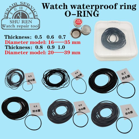 Watch gasket，Thickness 0.5/0.6/0.7/0.8/0.9/1.0mm, watch waterproof ring, O-RING, watch o-ring，o-ring gasket，Waterproof gasket ► Photo 1/6