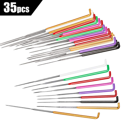 LMDZ 35 Pcs 4 Types Felt Craft Needle Felting Wool Felt Pocked Needles Set Supplies with  Felting Needles Color Coded Wool Felt ► Photo 1/6