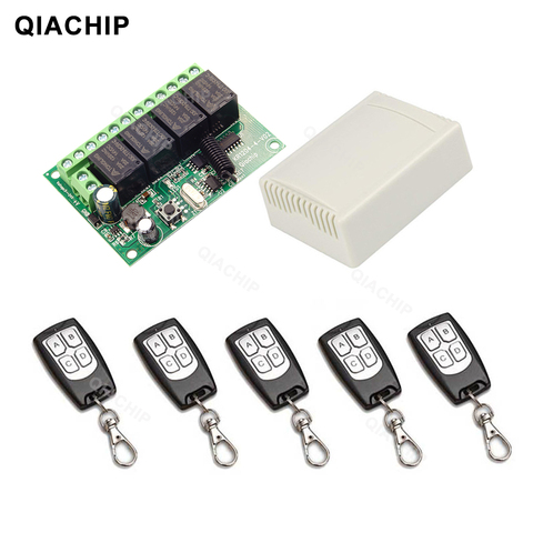 433Mhz Universal Wireless Remote Control Switch DC 6V 12V 24V 4CH Relay Receiver Module and RF 433 Mhz Motor Light Transmitter ► Photo 1/6