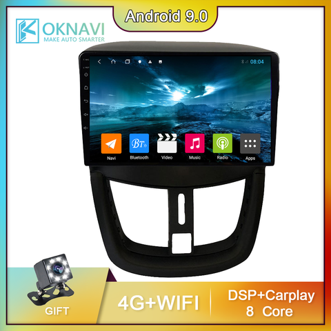 Car Radio For Peugeot 207  2007-2014 Player Navigation GPS Radio  Multimedia Stereo Android 9.0 Carplay DSP 2 Din No DVD Player ► Photo 1/6