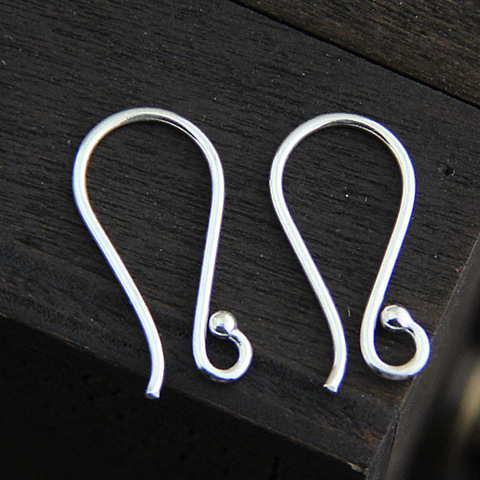 1 pair 100% 925 Sterling Silver Earring Hooks Vintage Handmade Silver Ear Hook Findings DIY Jewelry Making Fine Women Decoration ► Photo 1/3