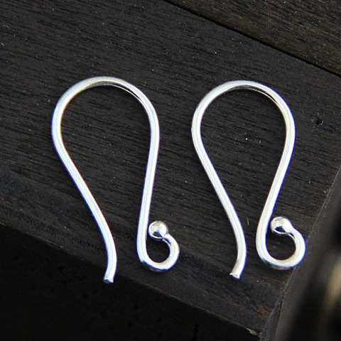 1 pair 100% 925 Sterling Silver Earring Hooks Vintage Handmade Silver Ear Hook Findings DIY Jewelry Making Fine Women Decoration ► Photo 1/3