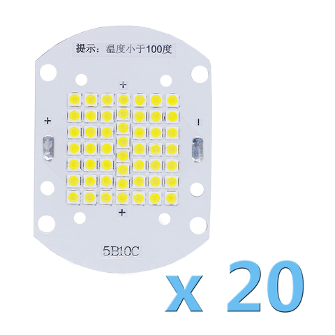 20pcs a lot 50W High Power LED Epistar 3030 SMD diodes Chip Flood light Source 30-34V White 6500K Floodlight Spotlight Bulbs ► Photo 1/6