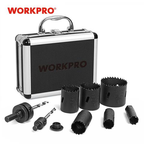 WORKPRO 9PC HSS Core Drill Bits Universal Hole Saw Set High Speed Steel Carbide Tip Hole Saw Tooth for Wood Metal ► Photo 1/6