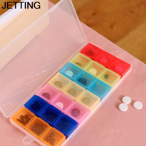 7 Days Colorful Design Container Case Organizer Pill Organizer Boxs 21 Grid Pill Case Tablet Sorter Medicine Weekly Storage Box ► Photo 1/6