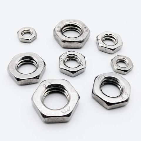 5/50pcs DIN439 GB6172 304 Stainless Steel Hex Hexagon Thin Nut Jam Nut for M2.5 M3 M4 M5 M6 M8 M10 M12 M14 M16 screw bolt ► Photo 1/6