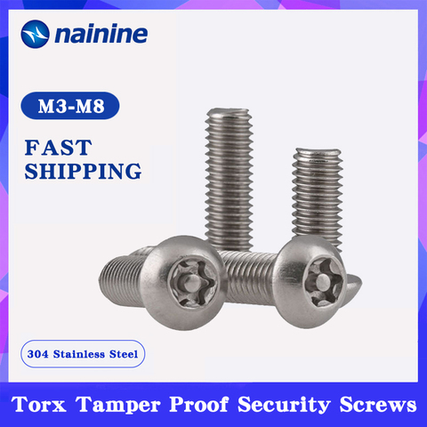 [M3 M4 M5 M6 M8 M10] 304 Stainless Steel Torx Button Head Tamper Proof Security Screws A034 ► Photo 1/2